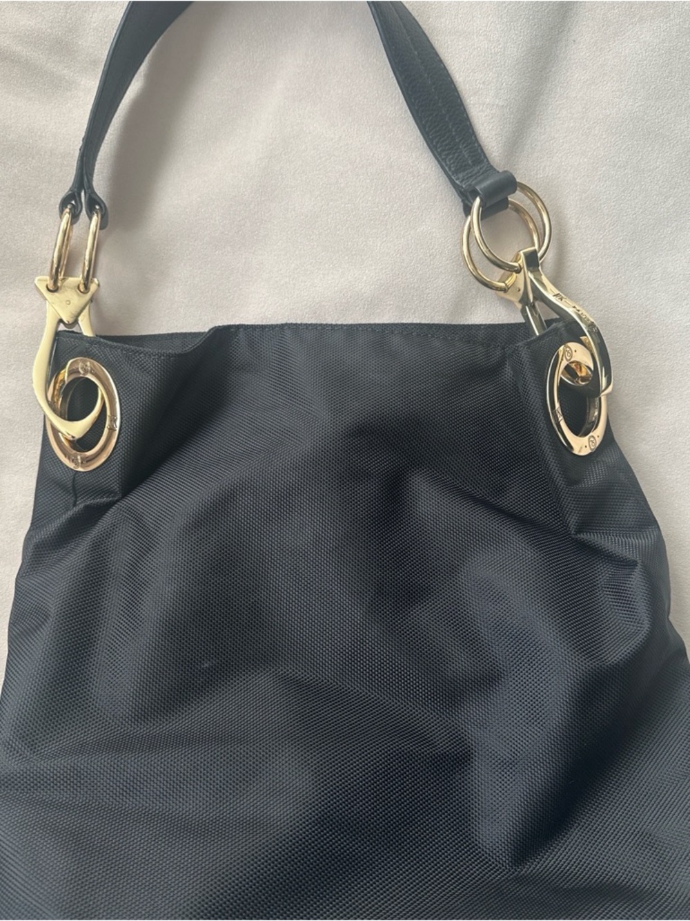 JPK Paris 75 Black Nylon Shoulder Bag Gold Hardware - Picture 3 of 6